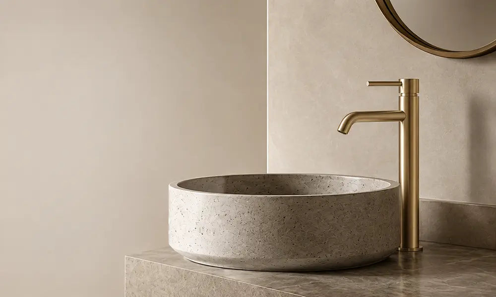 Ahti basin and brass tap for project specification